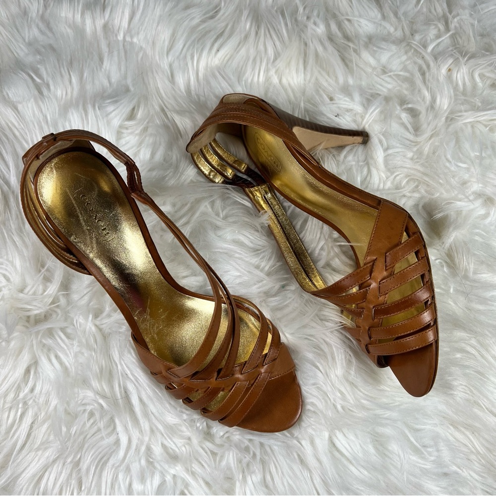 Coach Strappy Brendy Heels in Tan Size - 9